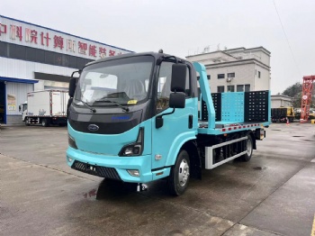 Heavy-Duty Electric Flatbed Truck with Hydraulic Tailgate & Winch System